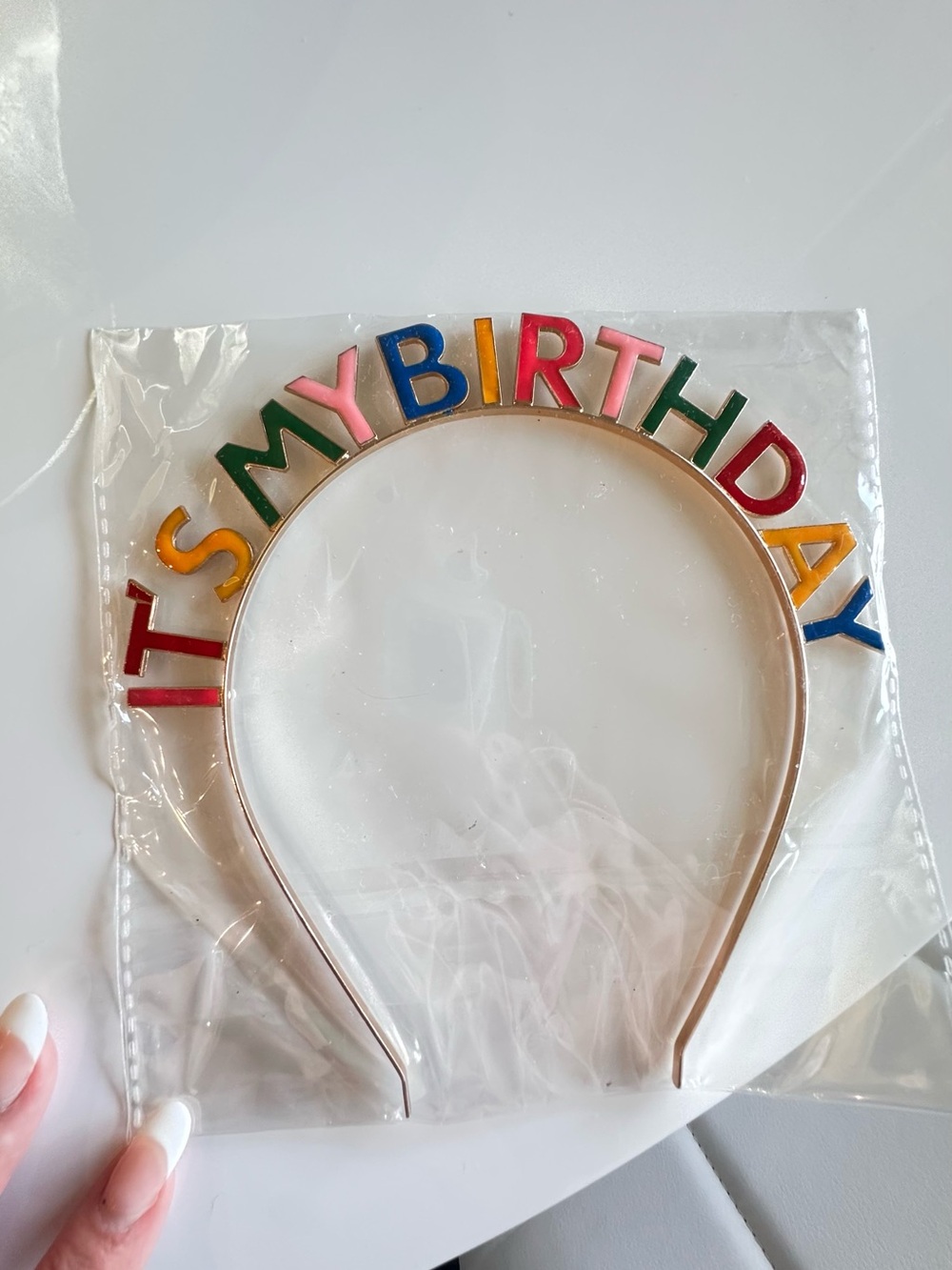 Colorful "It's My Birthday" Headband - Multicolor